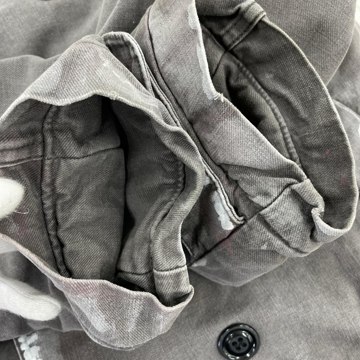 ジャケット 00s 初期 ペンキ加工 Pコート GRY M M グレー