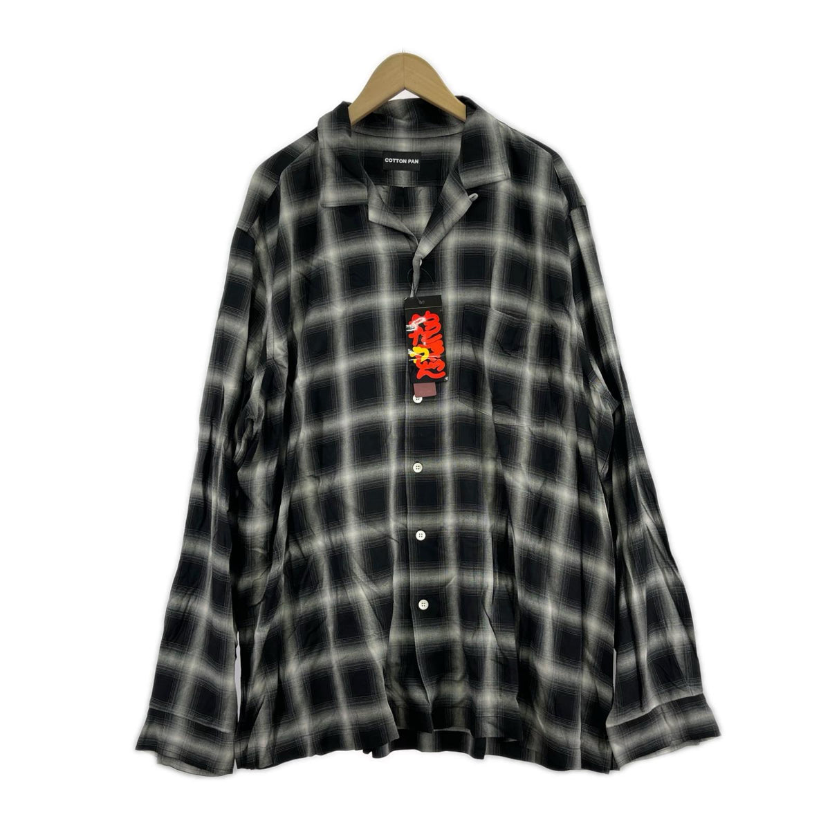 長袖シャツ COTTON PAN レーヨンオンブレチェックシャツ 3 黒 3
