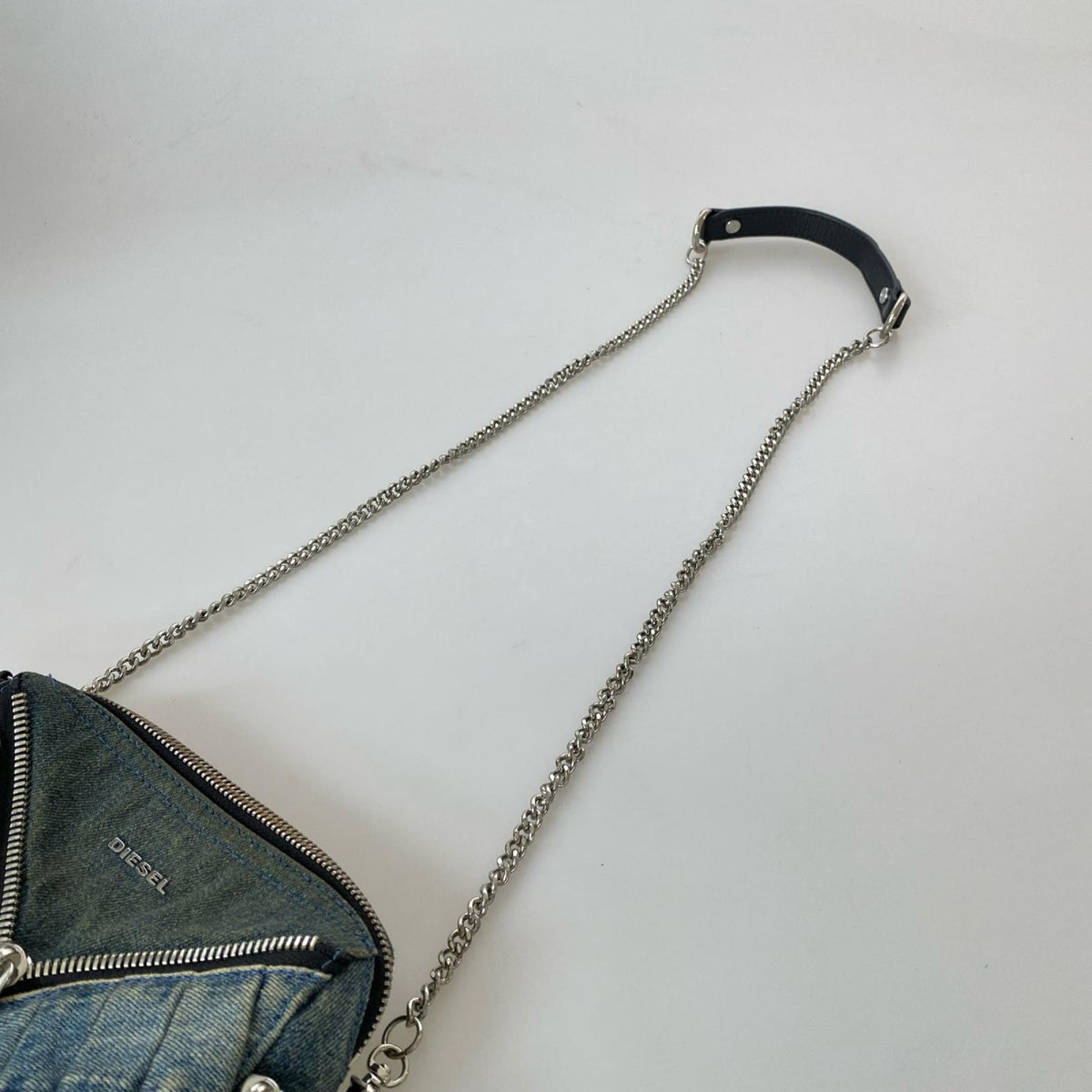 ショルダーバッグ デニムZIPショルダーバッグ ブルー