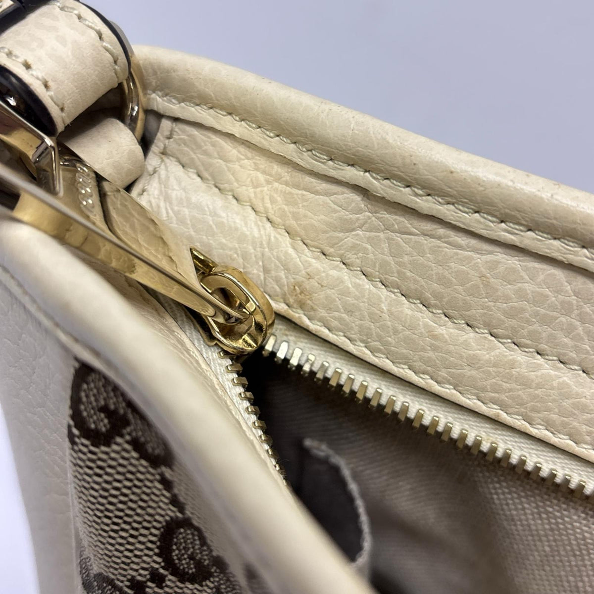 GUCCI/449241/GGキャンバス×白レザー/2wayバッグ 449241 493075