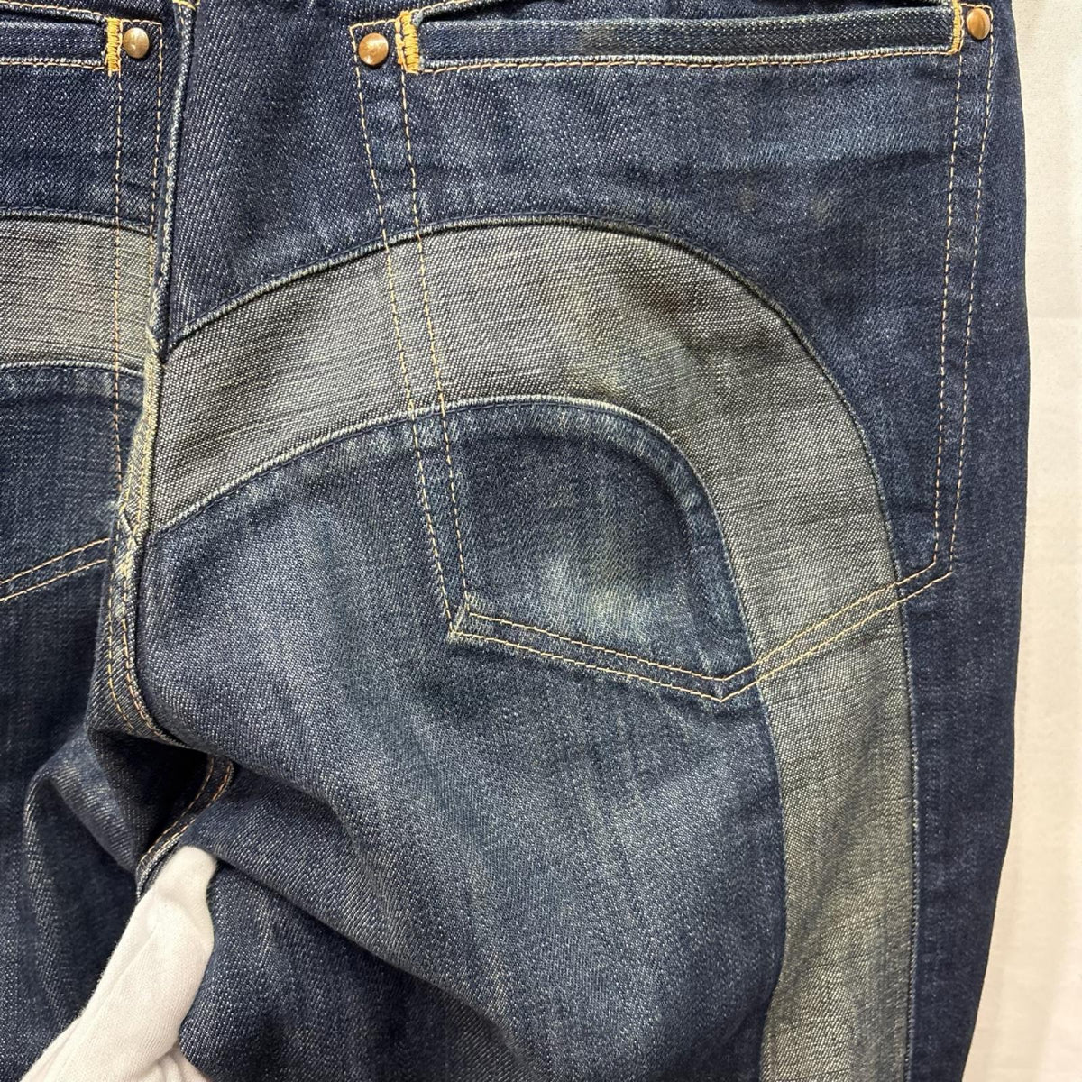 デニムパンツ 塩谷ブラザーズ ビッグカモメ×家紋 デニムパンツ (W34) 34 ネイビー