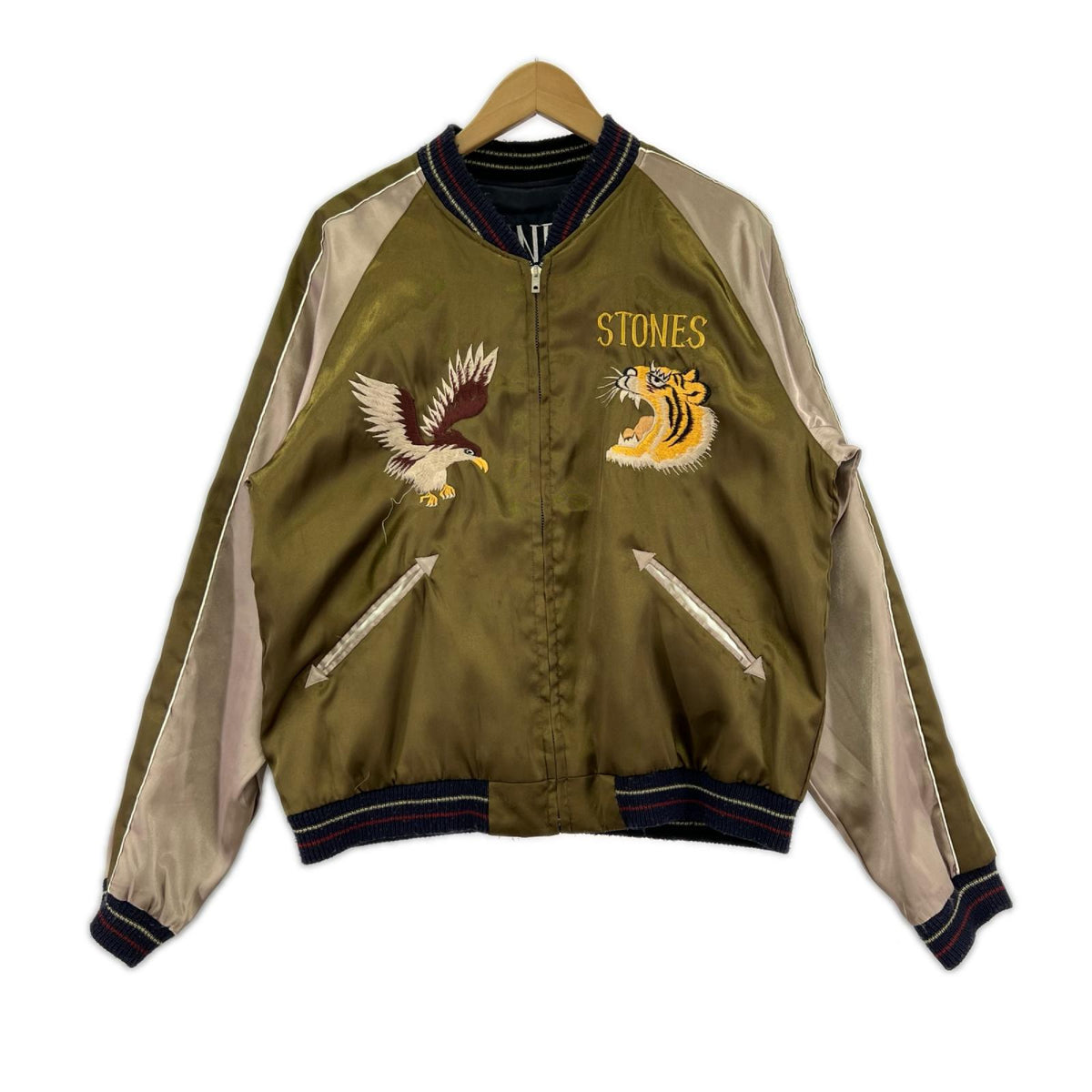 ジャケット テーラー東洋 ローリングストーンズコラボ スカジャン BLK (L) L