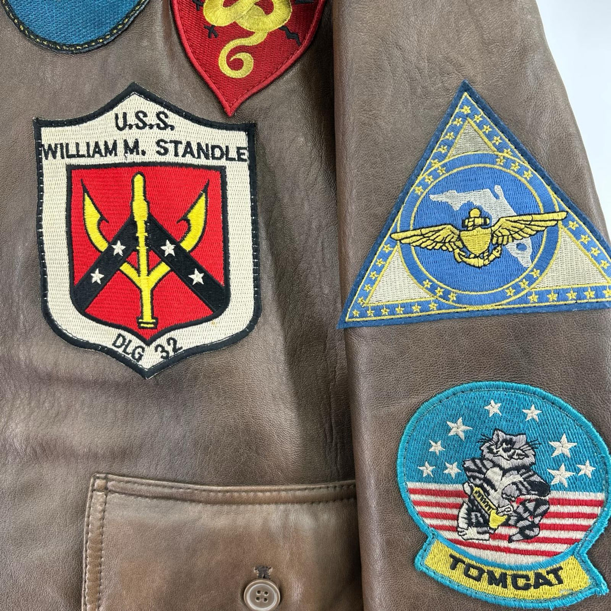 ジャケット TOPGUN MODEL G-1 レザー ボア 茶 (XL) ブラウン