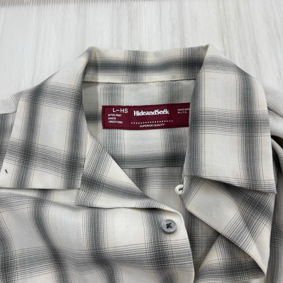 長袖シャツ HIDE AND SEEK 26AW Ombre Check L/S Shirt オンブレチェックシャツ L