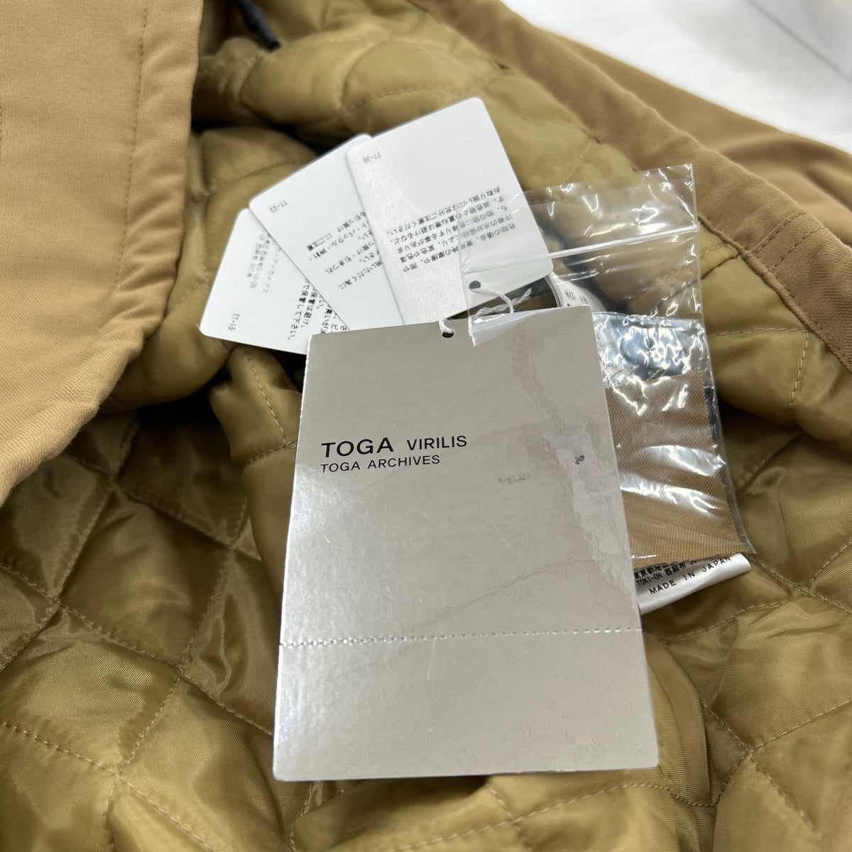 ジャケット Fake Leather Strech Blouson 48 ベージュ