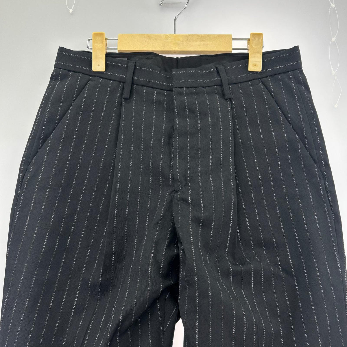 パンツ 1タックウールパンツ 44 ブラック