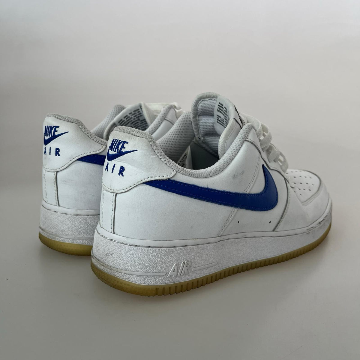 スニーカー AIR FORCE 1 NIKE BY YOU ホワイト ブルー27.5cm 27.5cm (US9 1/2 UK9 EU45) ホワイト