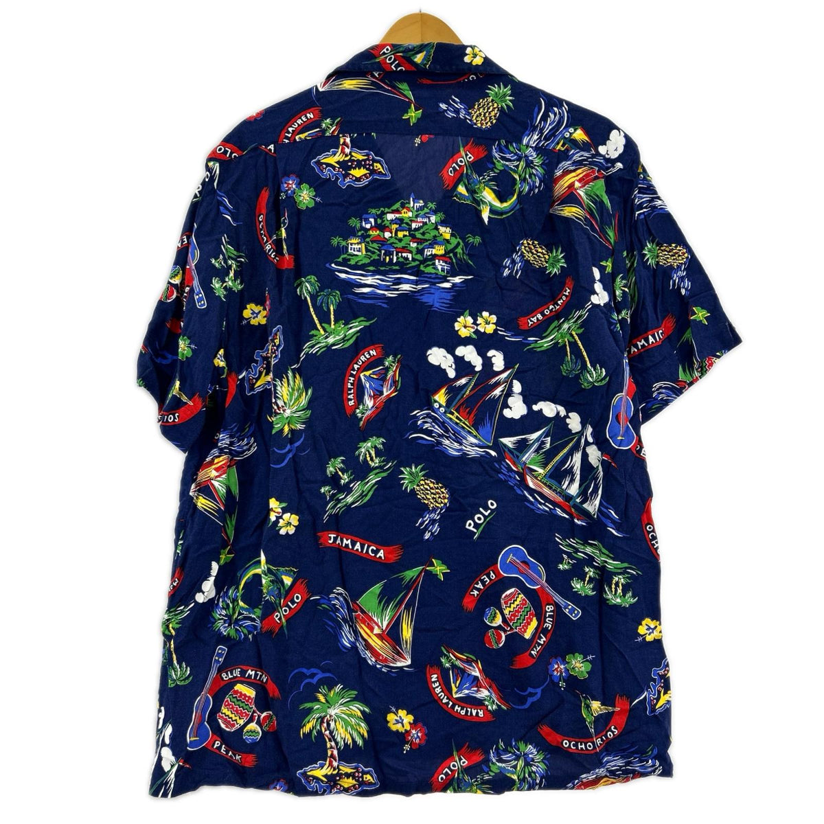 半袖シャツ アロハシャツ オープンカラー ジャマイカ柄 (M) M