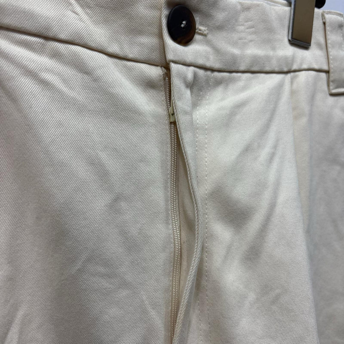 パンツ PEACHED COTTON TWILL 白 (S) S ベージュ