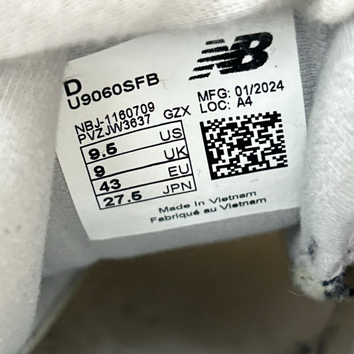 スニーカー U9060SFB(27.5) 27.5cm (US9 1/2 UK9 EU45) グレー