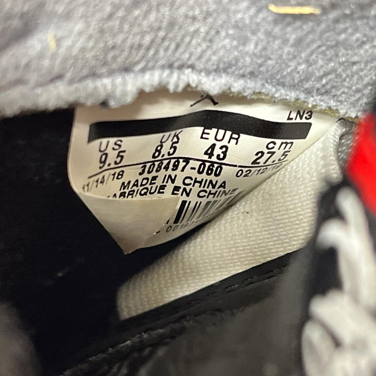スニーカー 308497-060 AIR JORDAN 4 RETRO BRED (27.5) 27.5cm (US9 1/2 UK9 EU45) ブラック
