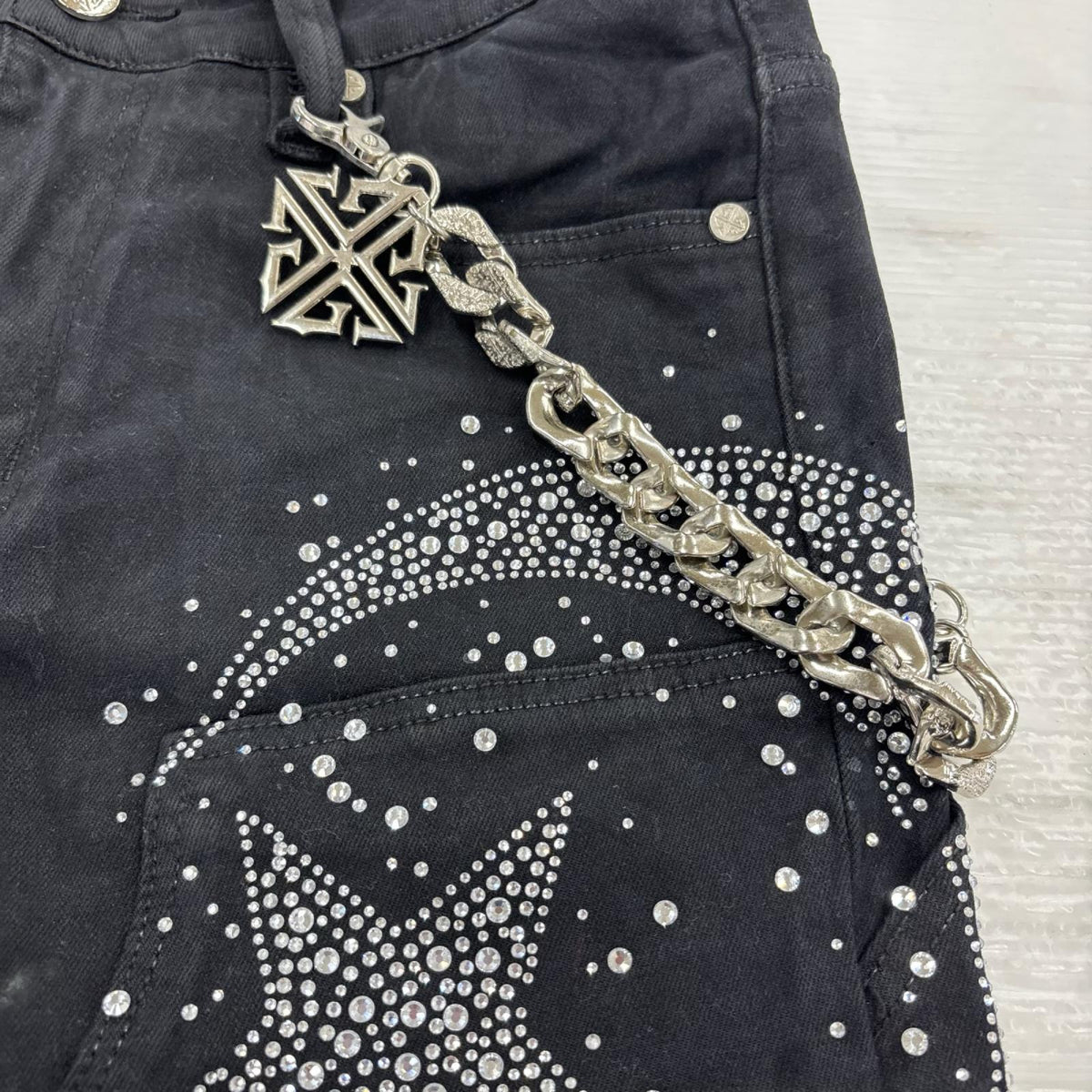デニムパンツ WAXED CALLIGRAPHY DENIM 30 ブラック