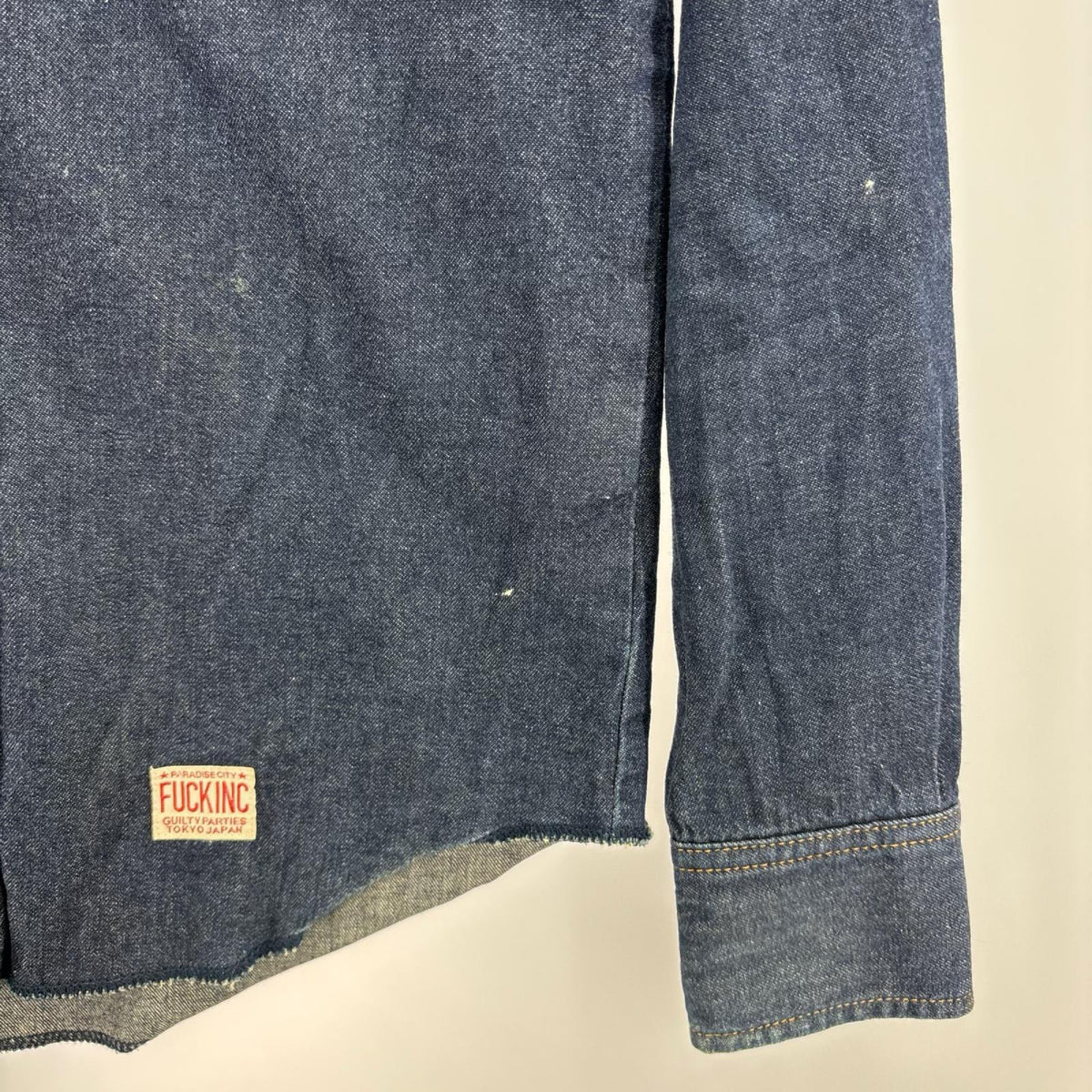 長袖シャツ デニムシャツ S ネイビー