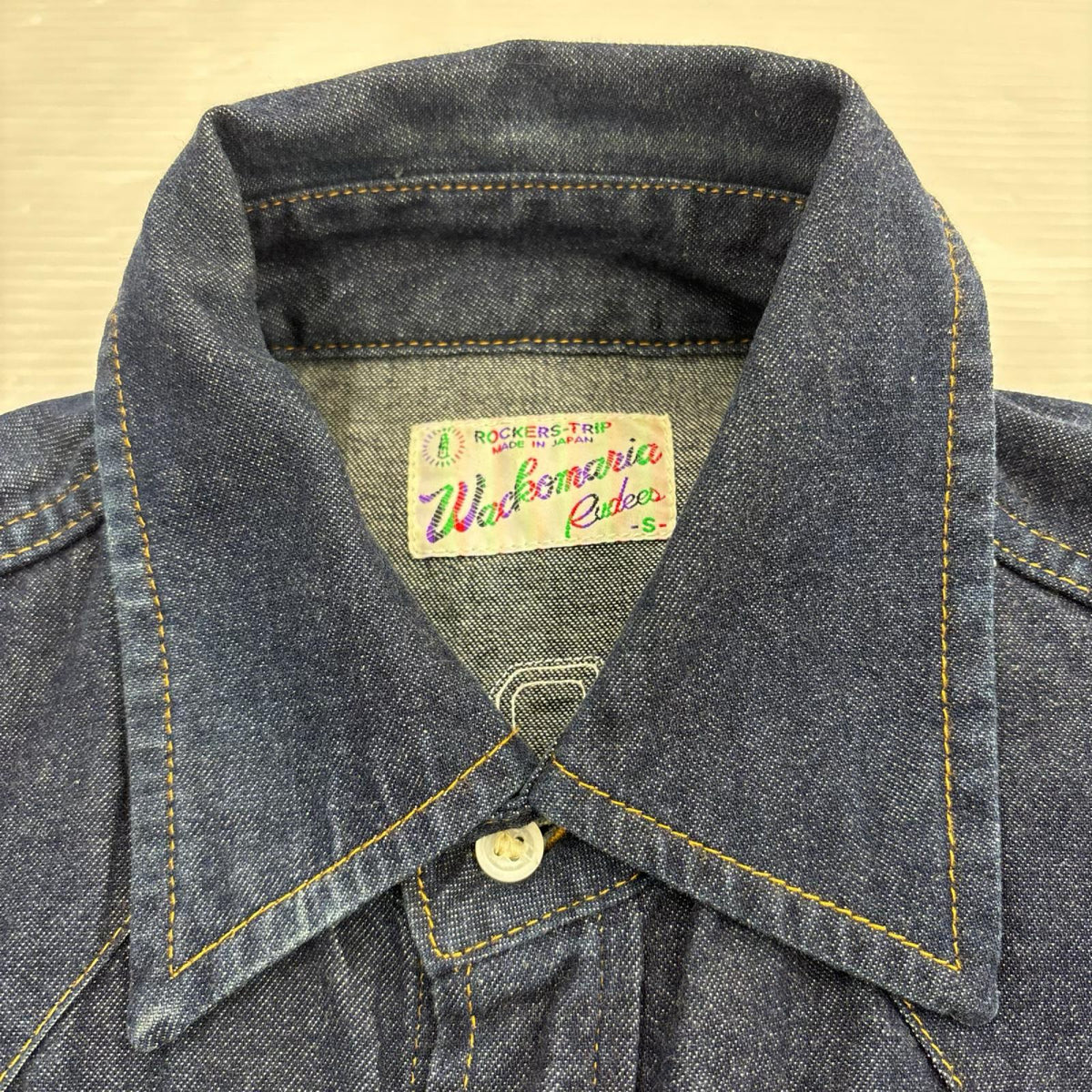 長袖シャツ デニムシャツ S ネイビー