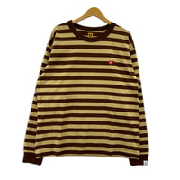 長袖Tシャツ ボーダー ベージュ/黒