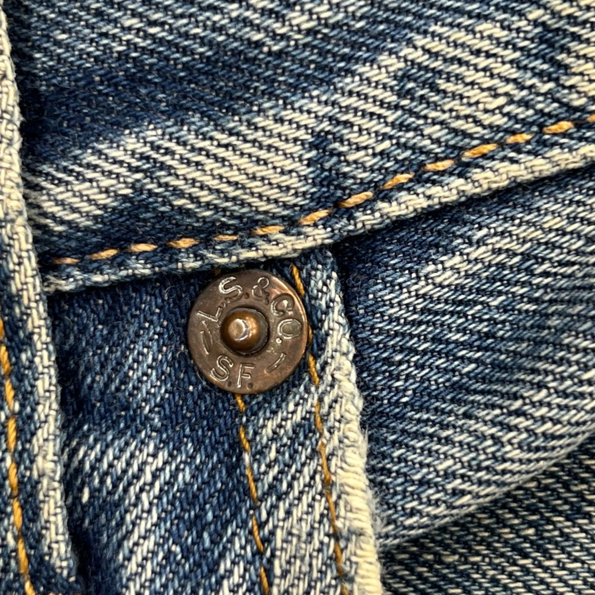 デニムパンツ 501 66前期 刻印6 BIG E 実寸W36 ブルー