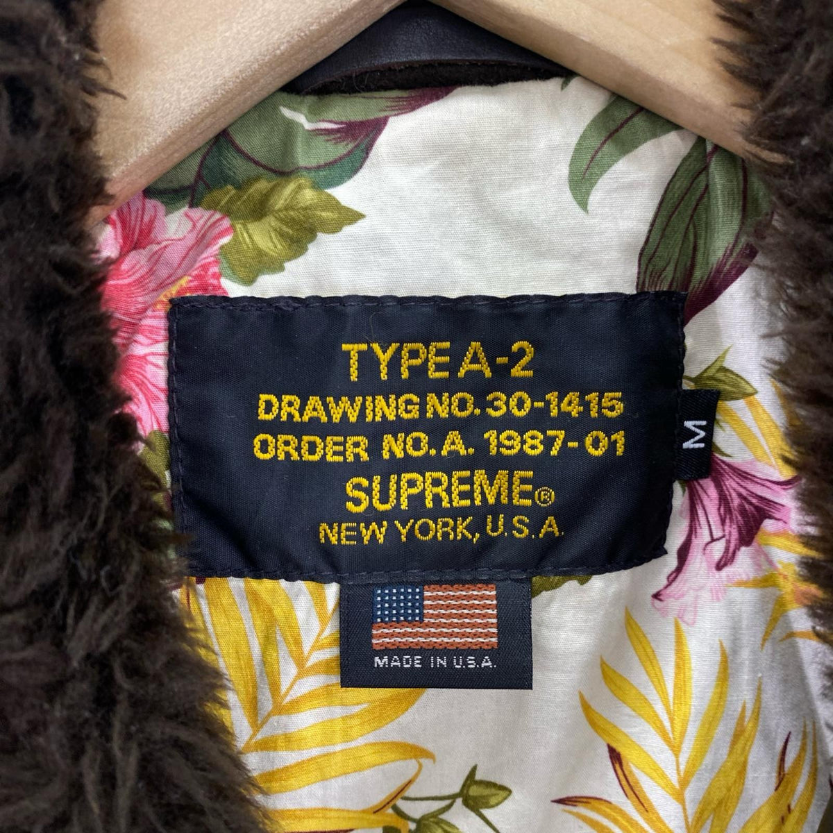 ジャケット 12ss ×Supreme TYPE A-2 USA製 M 茶 M ブラウン