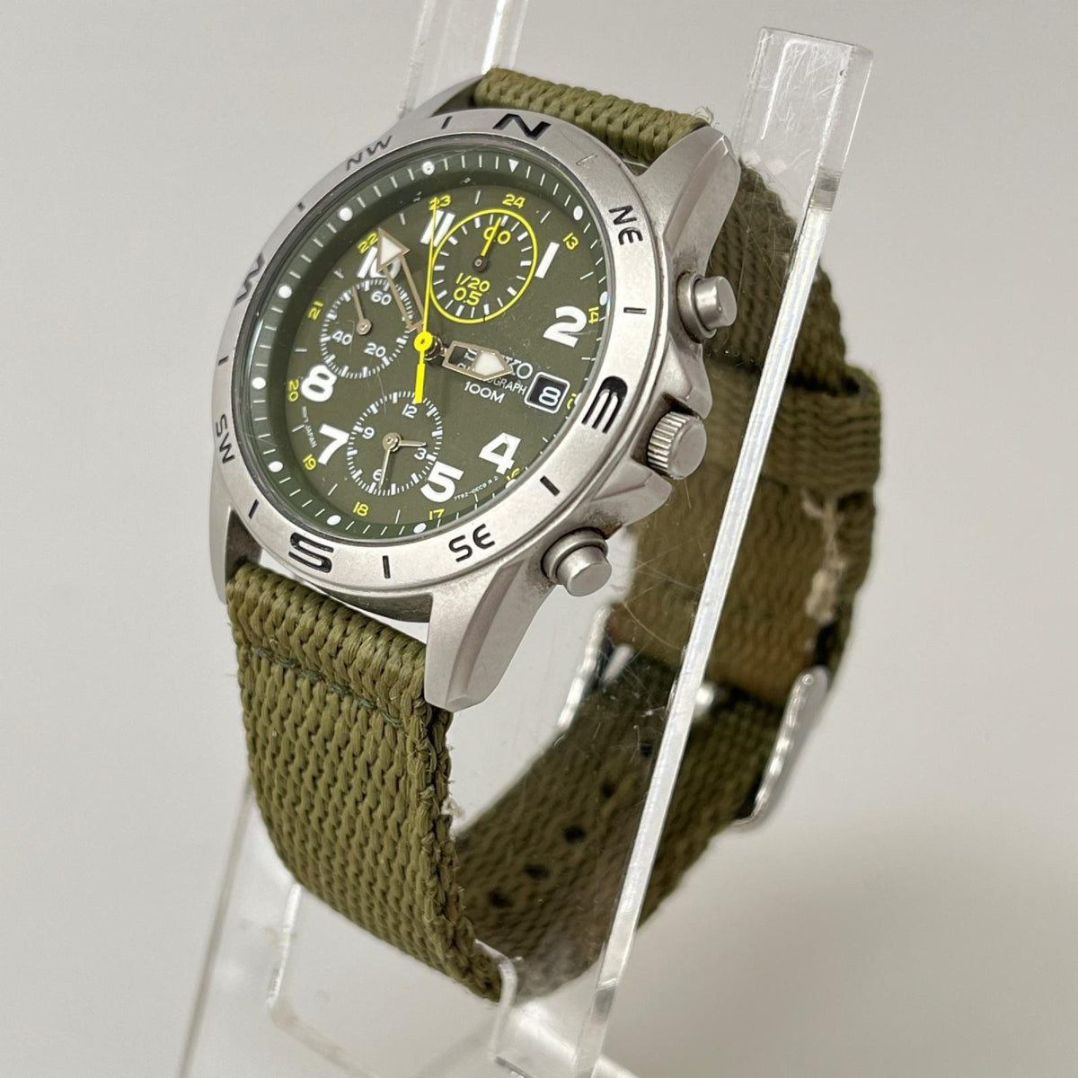 腕時計 SEIKO ミリタリークロノグラフ腕時計 7T92-0DX0 カーキ カーキ