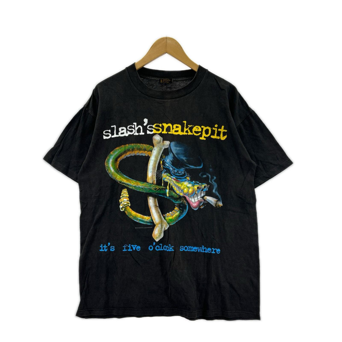 半袖Tシャツ 95年コピーライト有 SLASH‘S SNAKEPIT 黒 (L) L ブラック