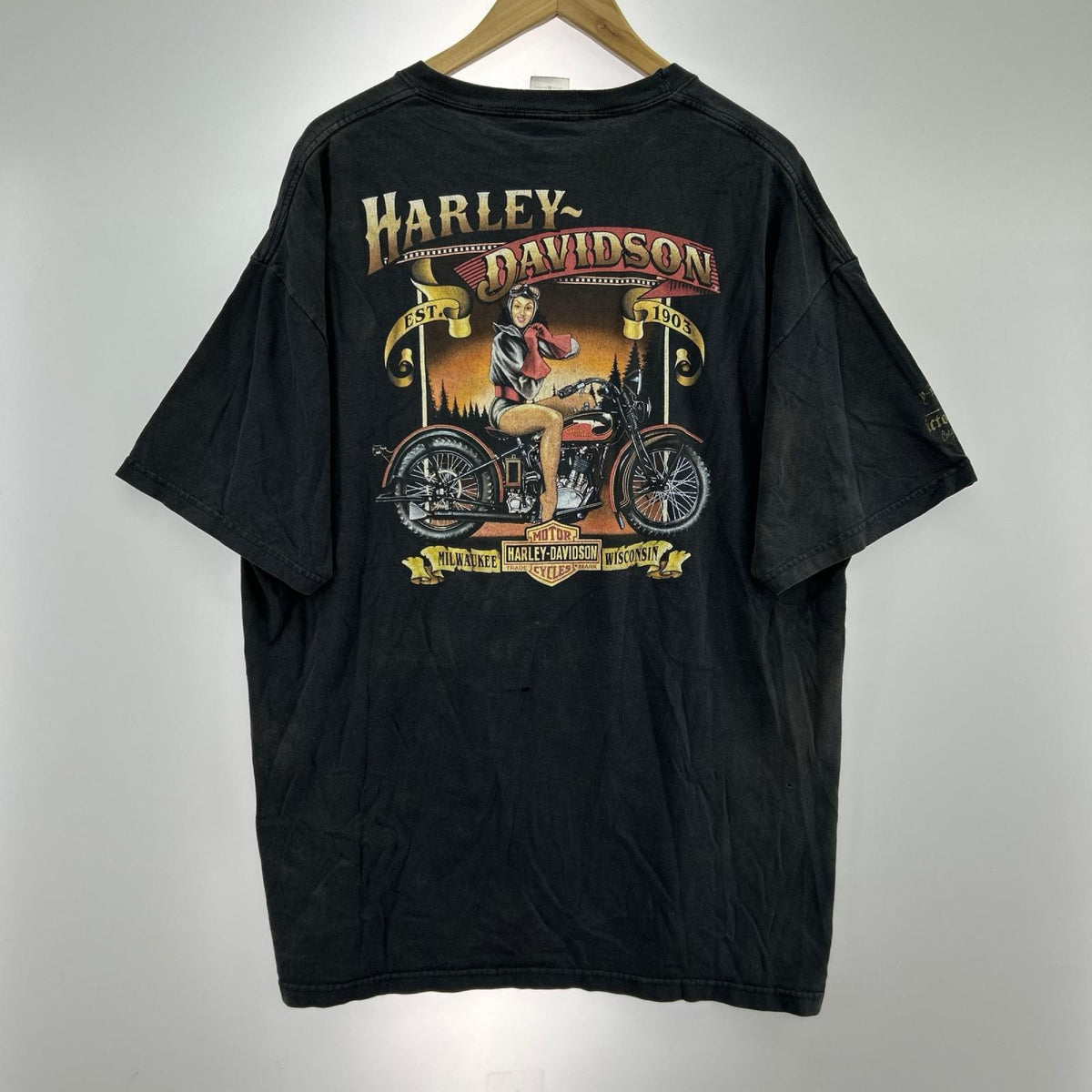 半袖Tシャツ Harley-Davidson 2010年 ロゴプリントTEE 黒 (XL) ブラック