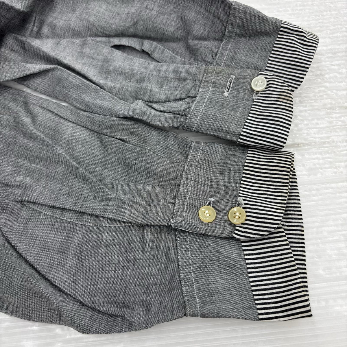 長袖シャツ 60S〜 Carlos Ricardo 襟ステッチ レーヨン グレー