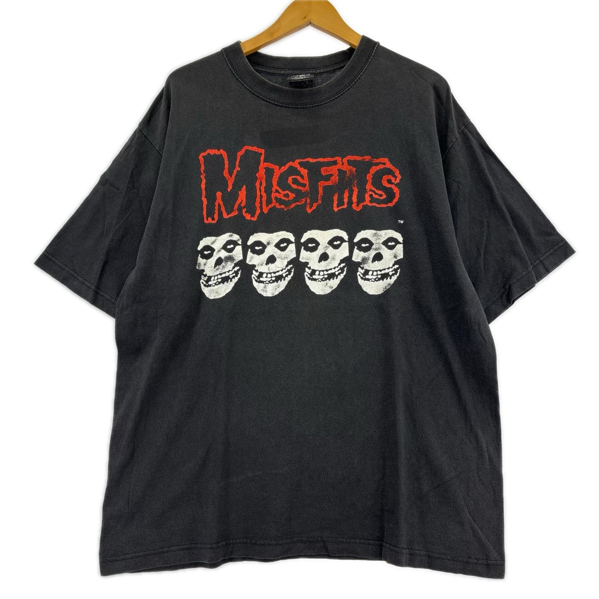 半袖Tシャツ 00S Misfts 4連スカルロゴ 黒 (L) L ブラック