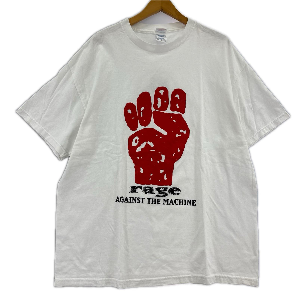 半袖Tシャツ 00S Rage Against The Machine 怒りの拳 白 (XL) ホワイト