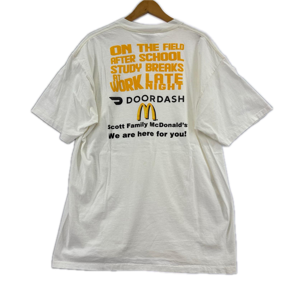 半袖Tシャツ 90S マクドナルド×DoorDash クルーTee 白 (Xl) ホワイト