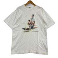 半袖Tシャツ 00S Norman Rockwell Fishing 白 ホワイト