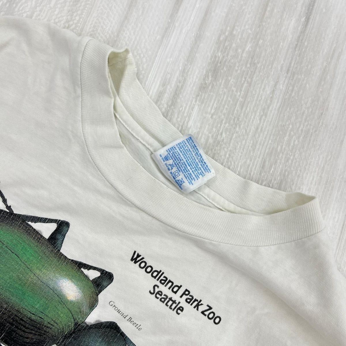 半袖Tシャツ Hanes BEEFY 二枚タグ 90s 昆虫大集合 ホワイト