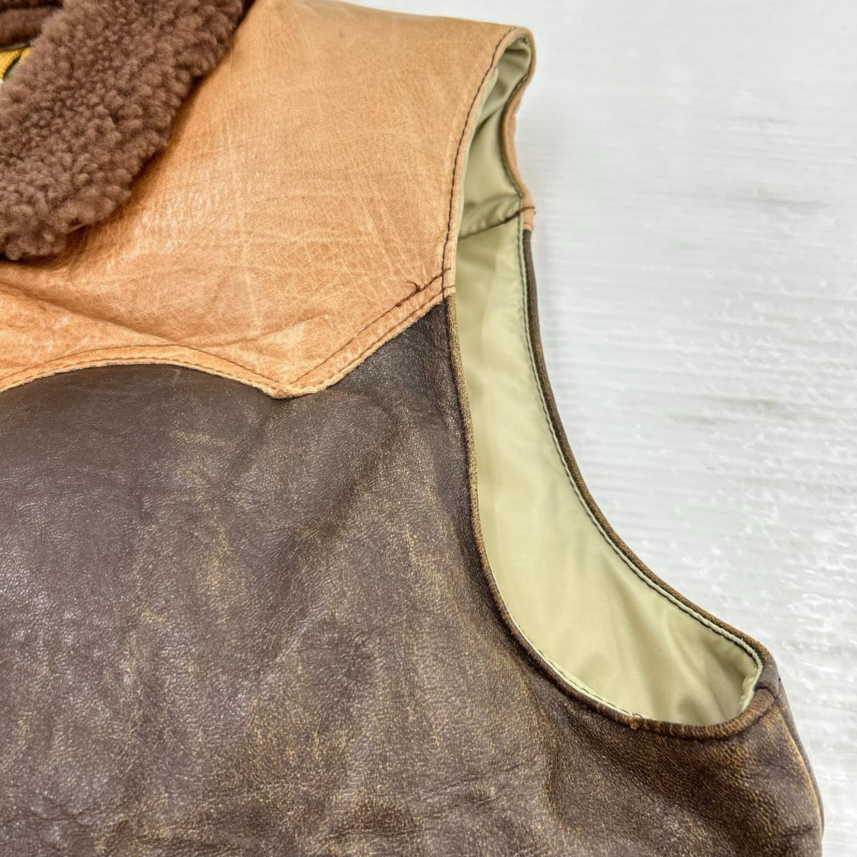 ダウンベスト WAREHOUSE LEATHER YOKE T/C DOWN VEST M BRW M ブラウン