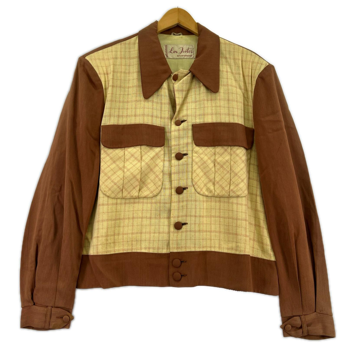 ジャケット Vintage 2TONE ボタン ギャバジン ジャケット 40