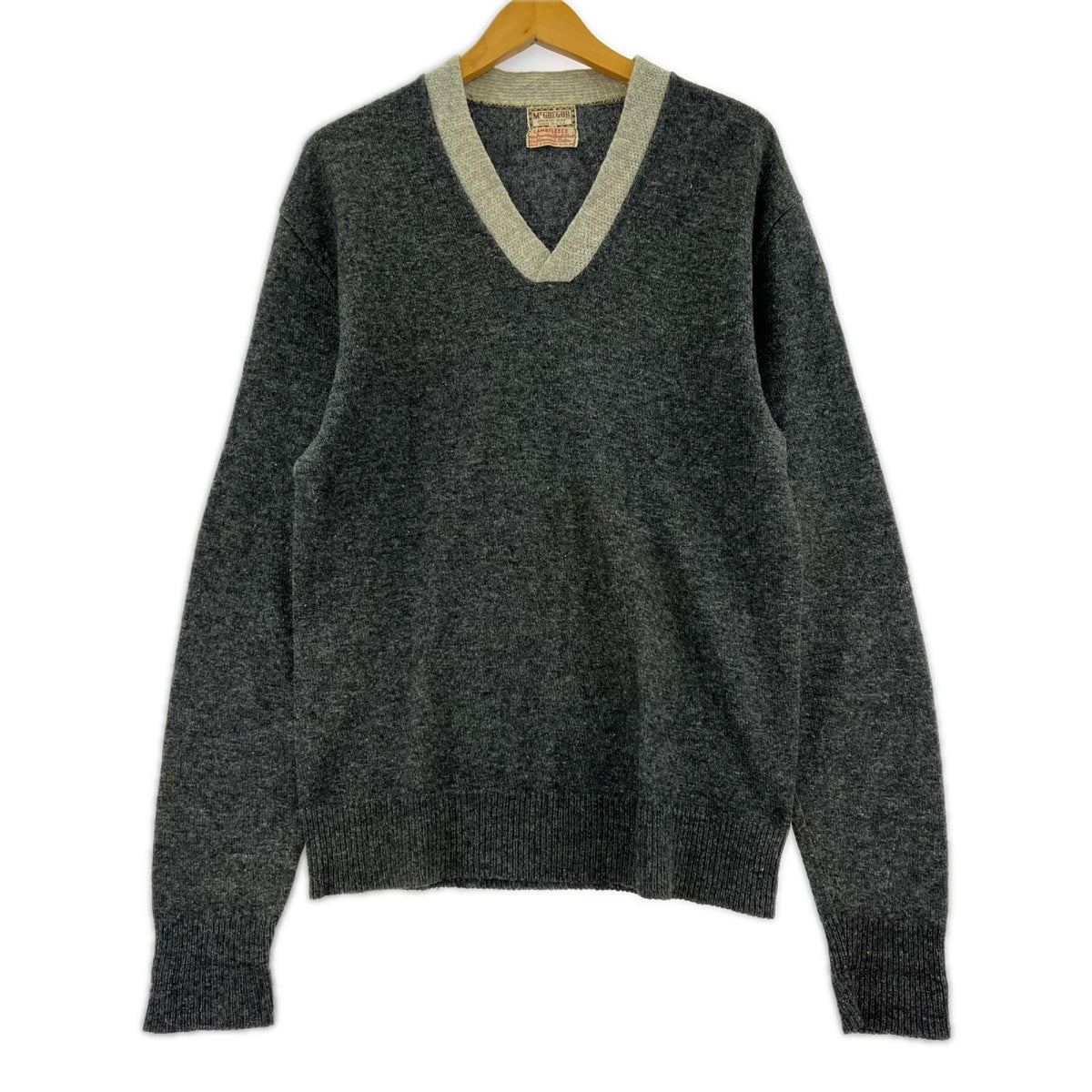 ニット 50s LAMB FLEECE Vネックニットセーター (42) グレー 42 グレー