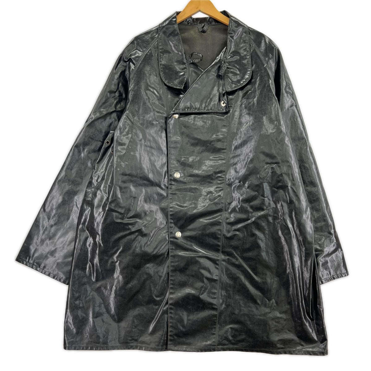 ミリタリージャケット 50s イギリス軍 PVC ラバーコーティングコート ブラック M ブラック
