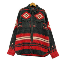 長袖シャツ 90S ネルシャツ (M) ネイティブ柄 M