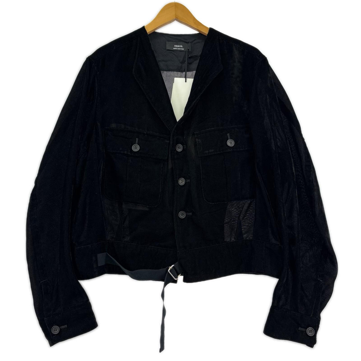 ジャケット ensou. summer velvet jacket 黒 M ブラック