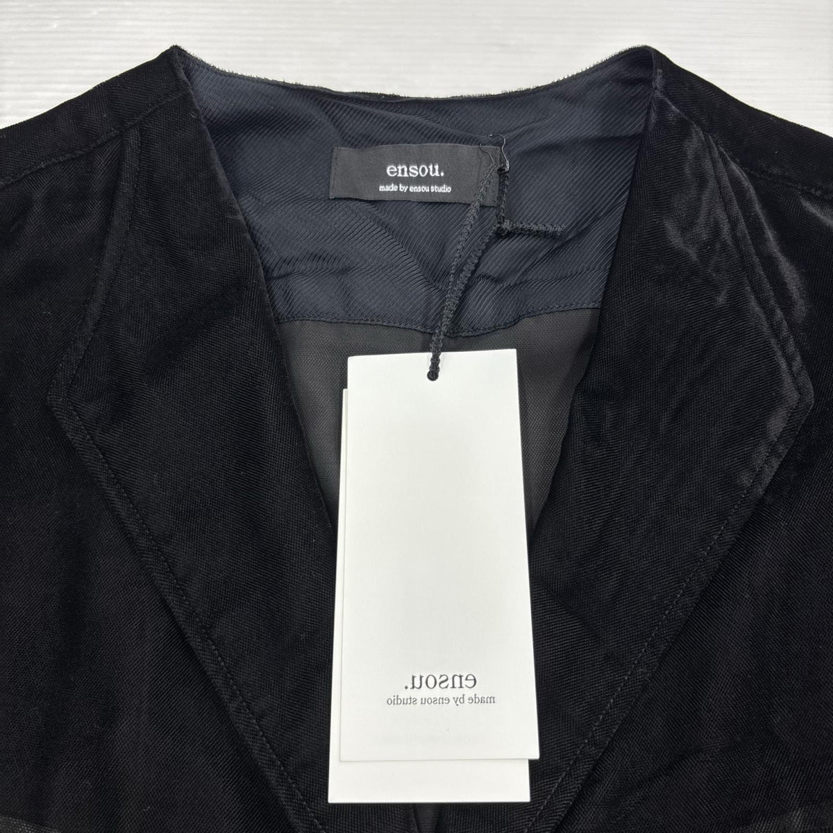 ジャケット ensou. summer velvet jacket 黒 M ブラック