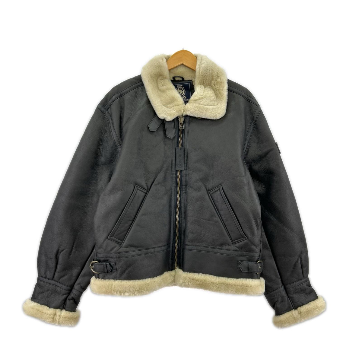 レザージャケット ボスジャン B-3 2000年 M 茶 M ブラック