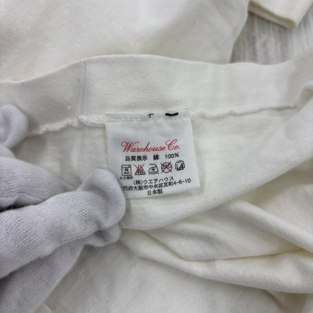 半袖Tシャツ WAREHOUSE 染み込みプリント李Tee M WHT M ホワイト
