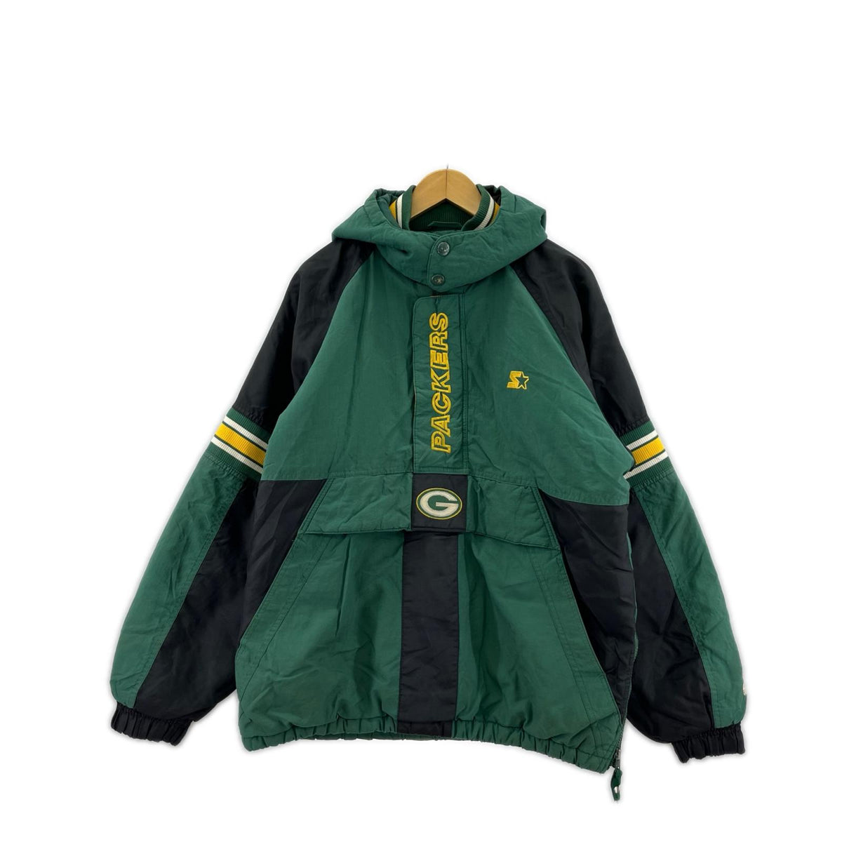 ジャケット 90s NFL グリーンベイパッカーズ 中綿アノラックパーカー XL グリーン