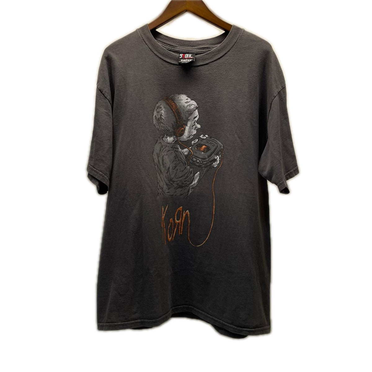 半袖Tシャツ 90s KORN Follow the LEADER バンドTシャツ giant by TULTEX L グレー