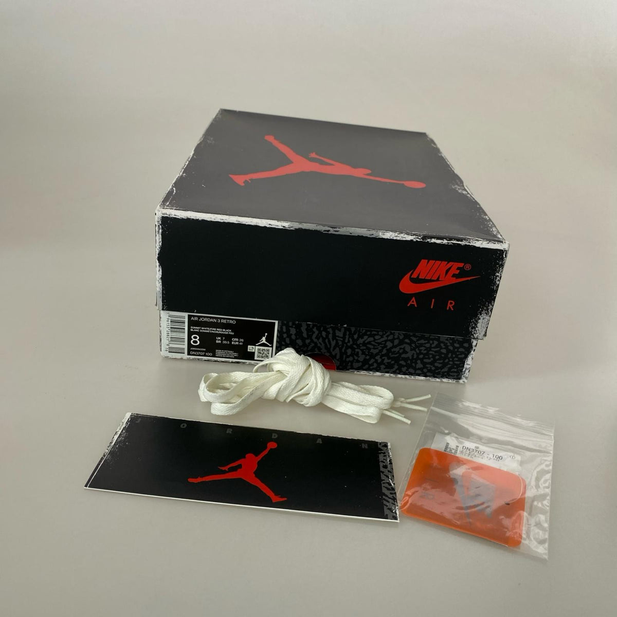 スニーカー AIR JORDAN 3 RETRO 26cm 26cm (US8 UK7 1/2 EU42) ホワイト