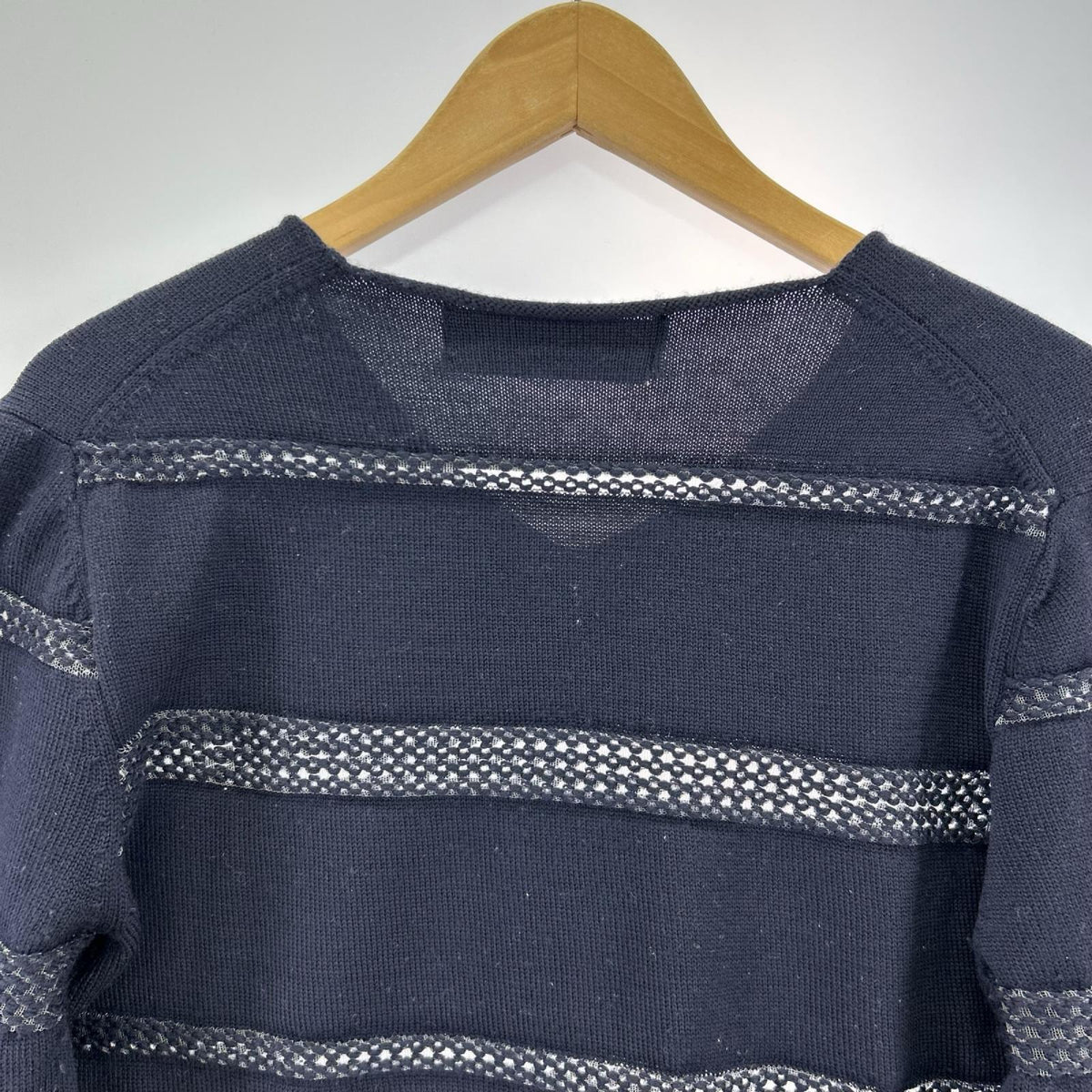 ニット HOMME PLUS 2004 立体ボーダー ネイビー ネイビー