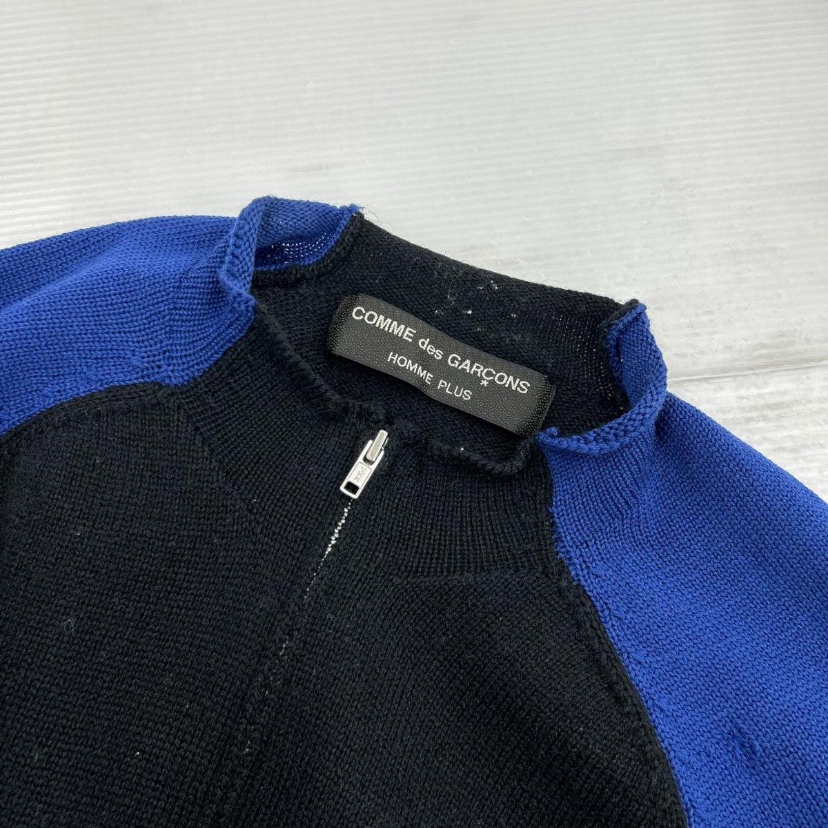 ニット HOMME PLUS 2003 カーブ期 ジップセーター ブラック