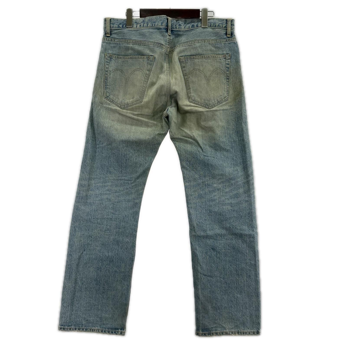 デニムパンツ リペア加工 デニム (XL) ブルー