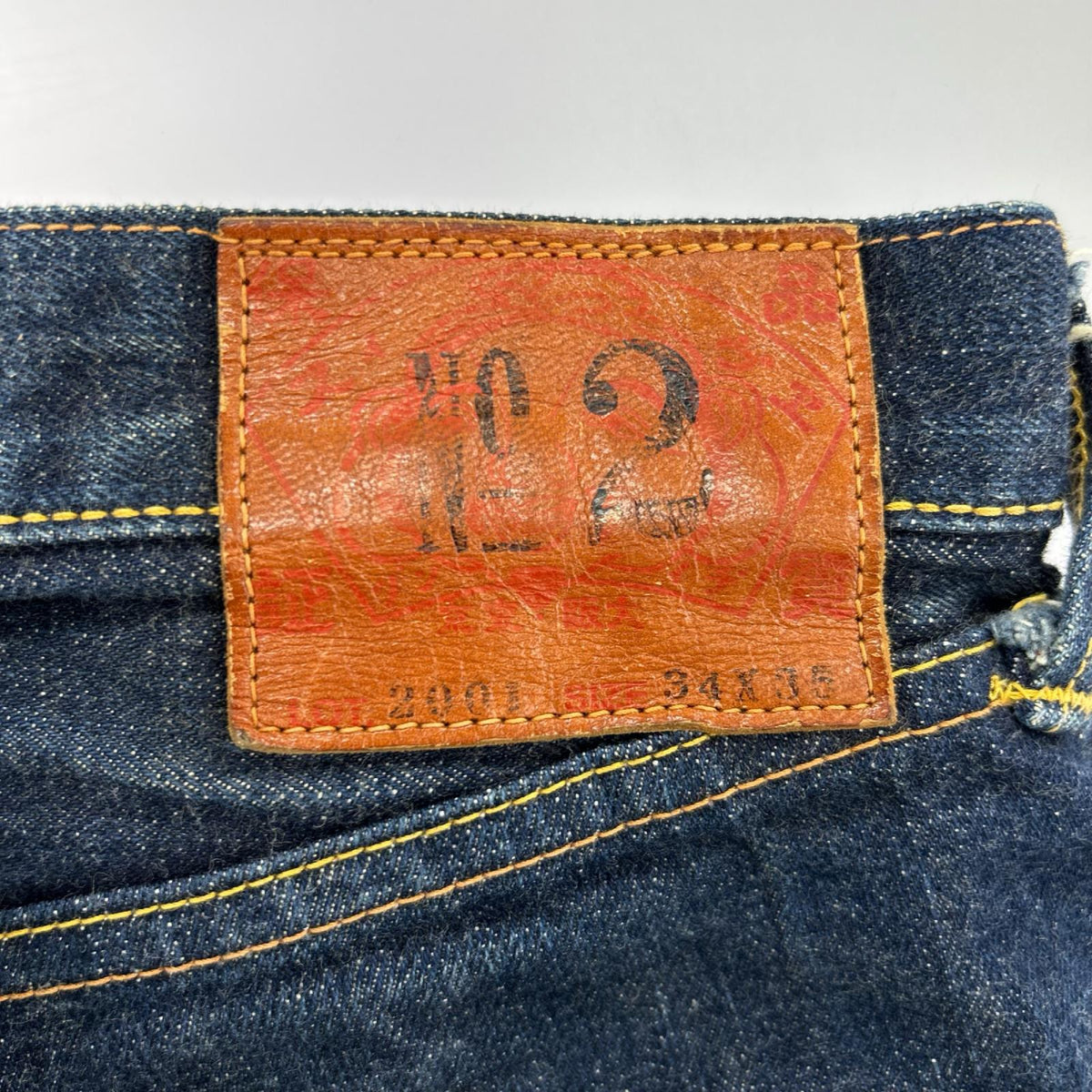 デニムパンツ No.2 Lot.2001 カモメプリント 34×35 濃紺 34 ネイビー