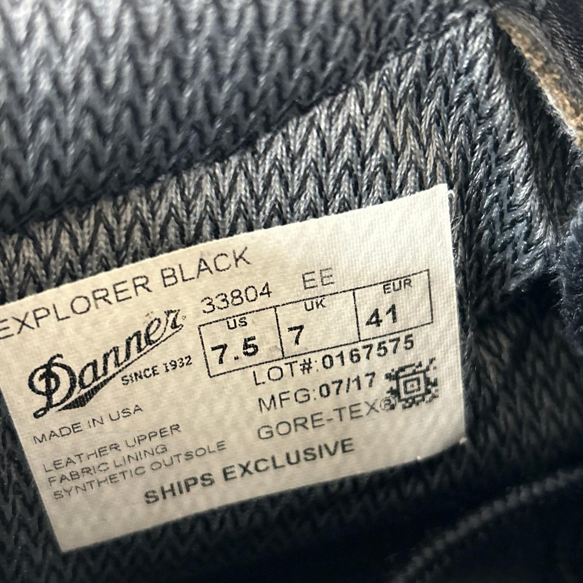 ブーツ danner ships別注 explorer 25.5cm 25.5cm (US7 1/2 UK7 EU41) ブラック