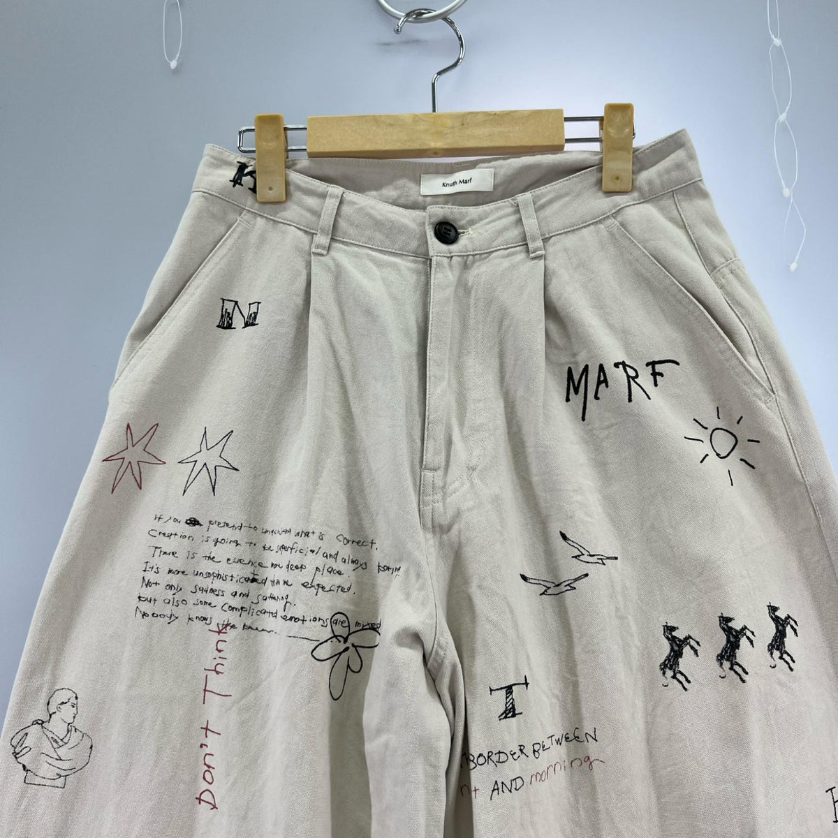 パンツ Knuth Marf high waist tattoo pants M ベージュ