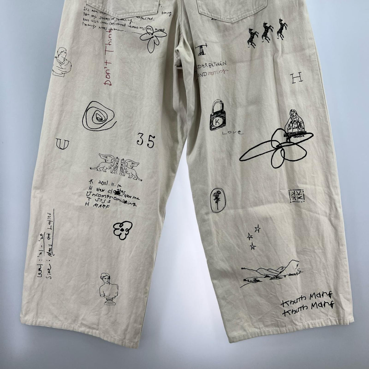 パンツ Knuth Marf high waist tattoo pants M ベージュ