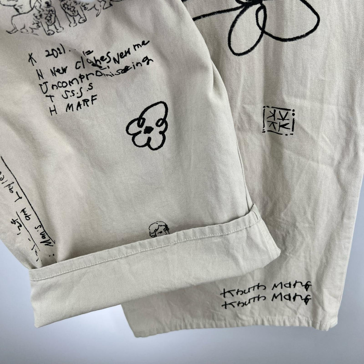 パンツ Knuth Marf high waist tattoo pants M ベージュ